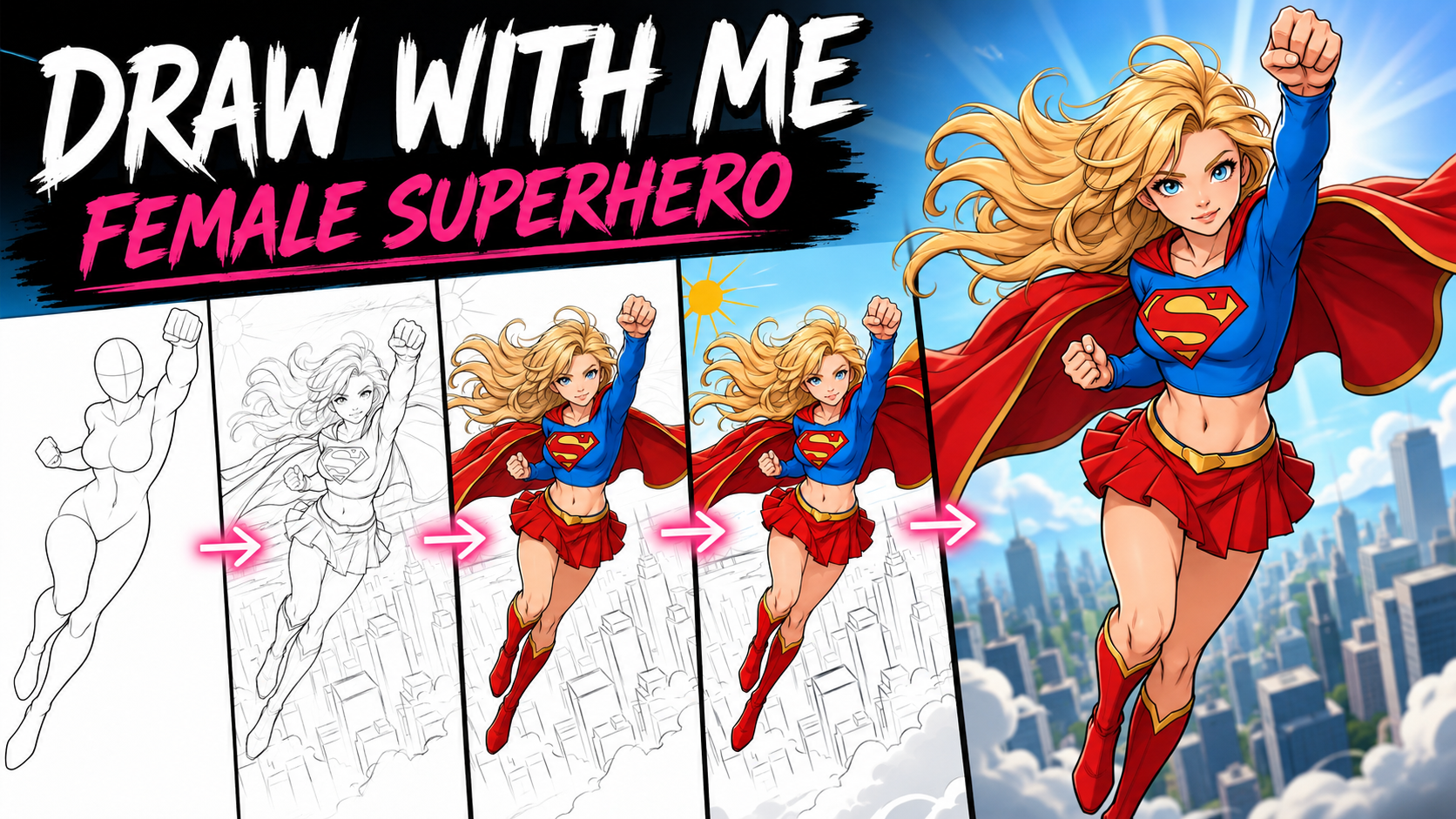 Draw with Me – Female Superhero